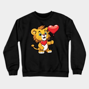 Lion Heart Balloon - Valentines Day Crewneck Sweatshirt